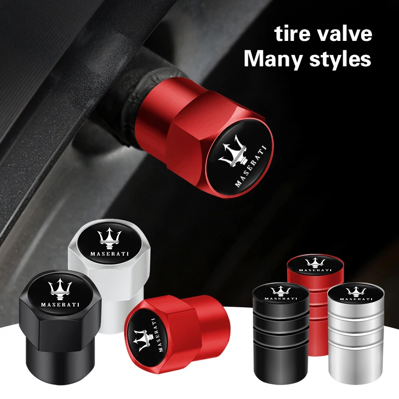 Tapas de válvula de neumático de rueda de coche, accesorios antipolvo para Maserati Quattroporte GranTurismo MC20 Levante Ghibli Grecale President Gr, 4/8 Uds.