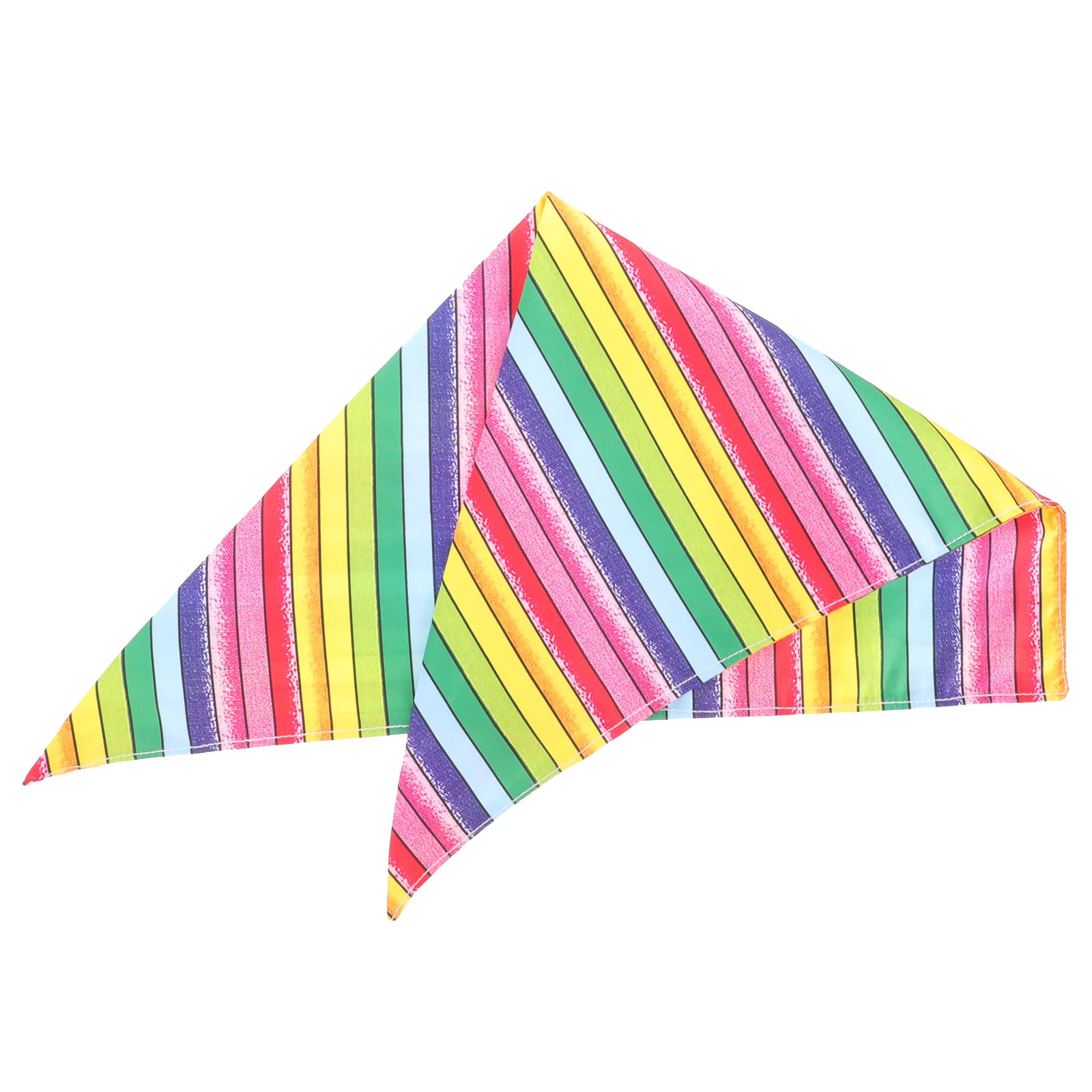 

Rainbow Stripe Pet Bandana Triangular Polyester Fabric Birthday Party Dog Scarf Breathable Dog Bandana Party Decor