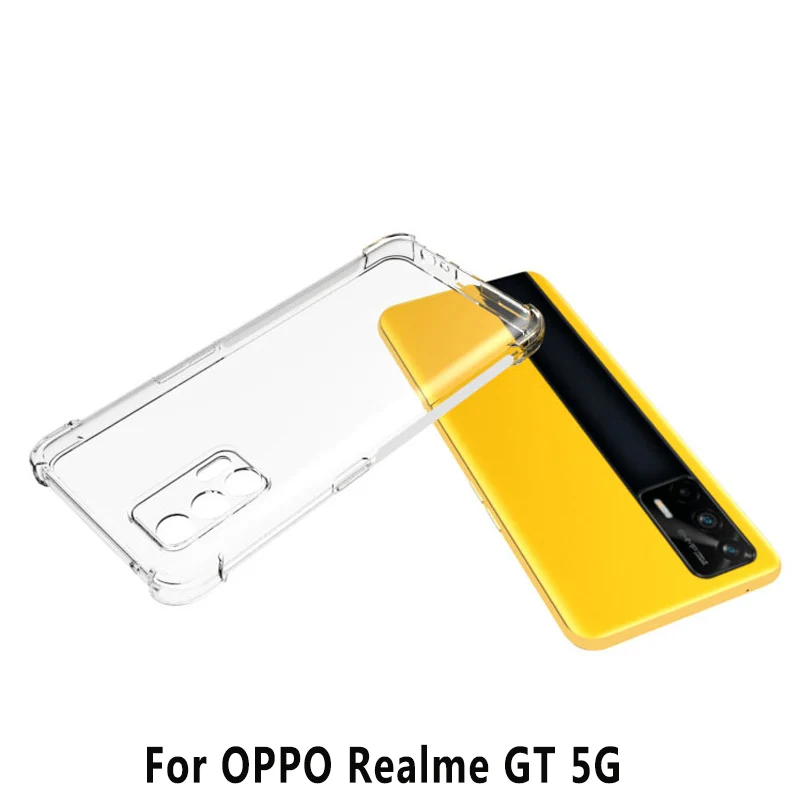 Realme GT 5G RMX2202 Hülle, Luftkissen, stoßfest, Airbag, transparentes Silikon, TPU-Rückseite, Hülle für Realme GT RealmeGT 5G RMX2202