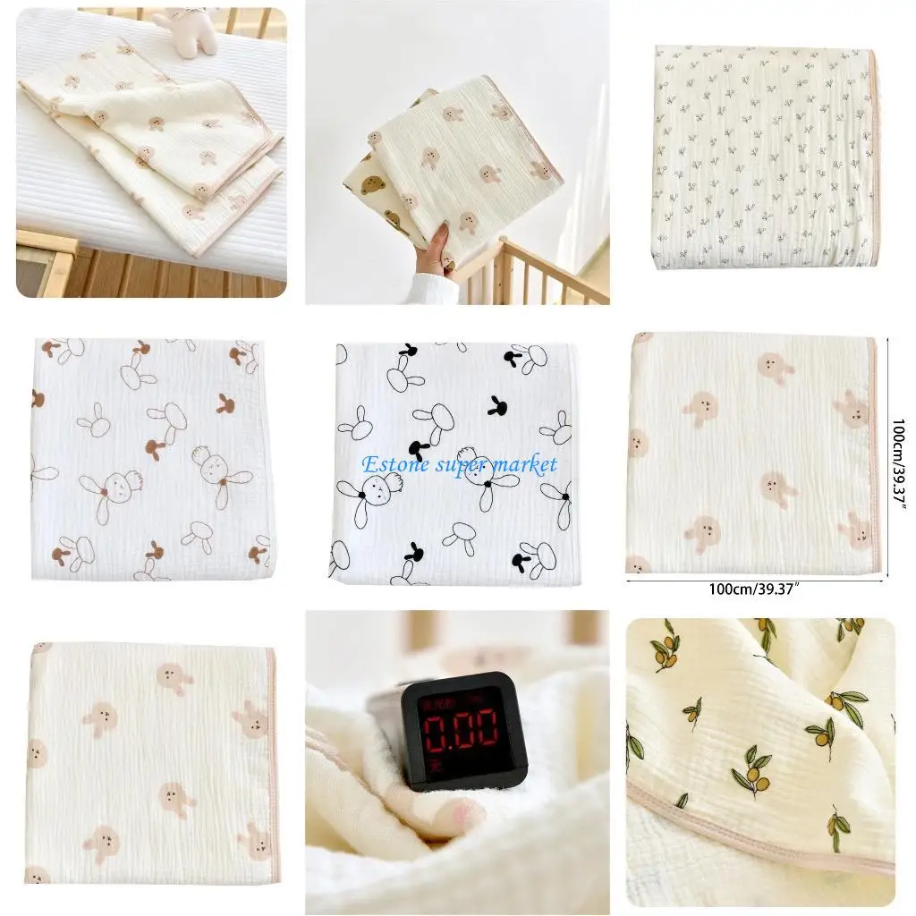 

090B 4 Layer Cotton Baby Swaddle Blanket Baby Small Quilts for Infant Soft Breathable
