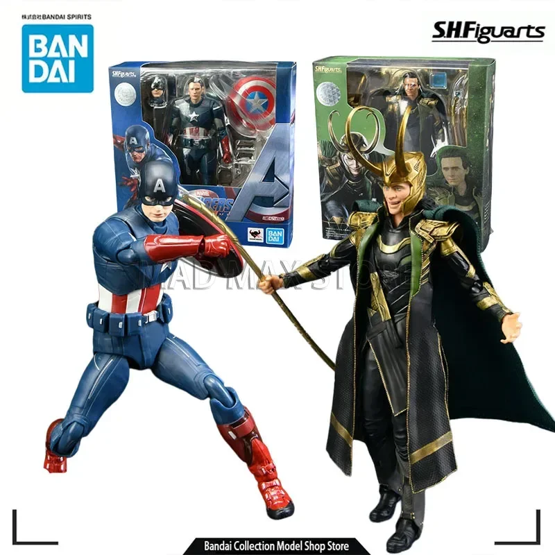 

Bandai Original Model Kit S.H.Figuarts THE Avengers 4 Loki Captain 150mm America Anime Action Figure Collection Toys for Boys