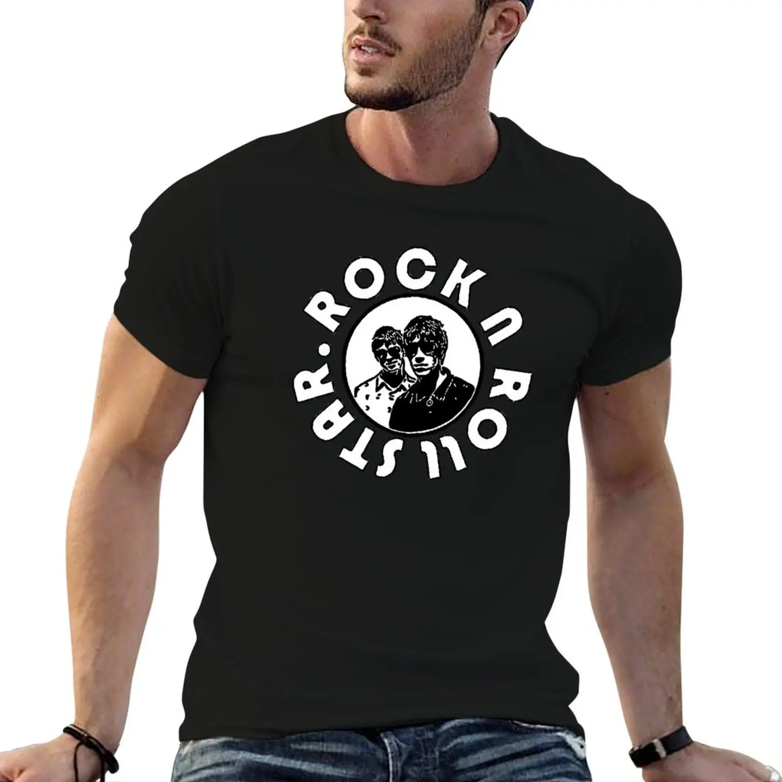 Rock 'N' Roll Star Oasis White T-Shirt cotton t shirts man 100% man t shirts for men casual T-Shirt
