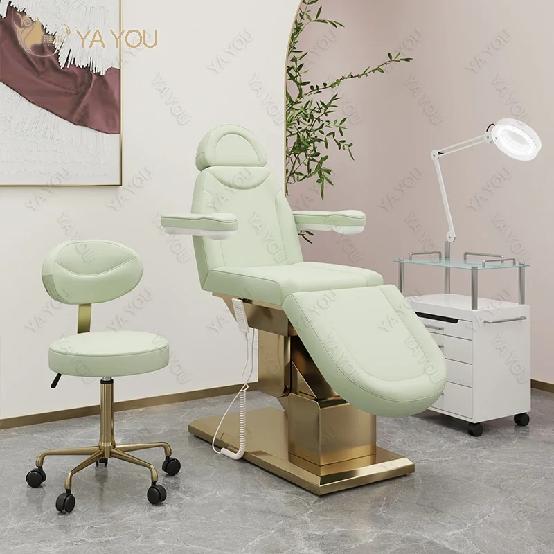 

2023 Exclusive Emerald Green Massage Electric Beauty Bed Beauty Salon Exclusive 3 Motor Facial Bed