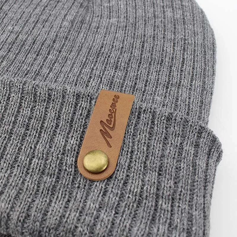 Marke Oohmy Strickmützen für Männer und Frauen, Skullies-Kappen, wärmende Mütze, lässige Mütze, einfarbig, männlich und weiblich, Winter, 2024 – Detail 4