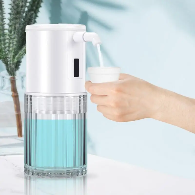 Mouthwash Dispenser For Bathroom Sensor Mouth Wash Dispenser Rechargeable Countertop Mouth Wash Container 3-Mode Glass Mouth