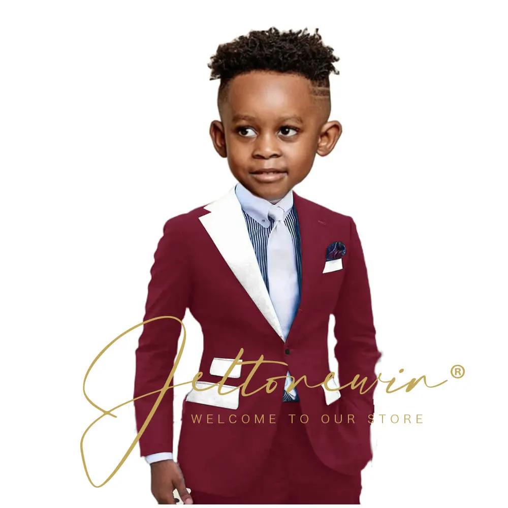 

Boys Blazer 2-piece Set Colorblock Jacket Pants Wedding Kids Tuxedo Custom Size 2-16 Years Old Clothes Suit