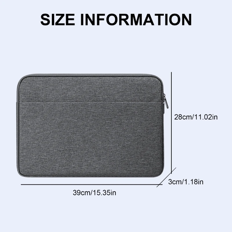 부드러운 내부 액세서리 포켓이 있는 14-15.4인치용 노트북 보호 슬리브