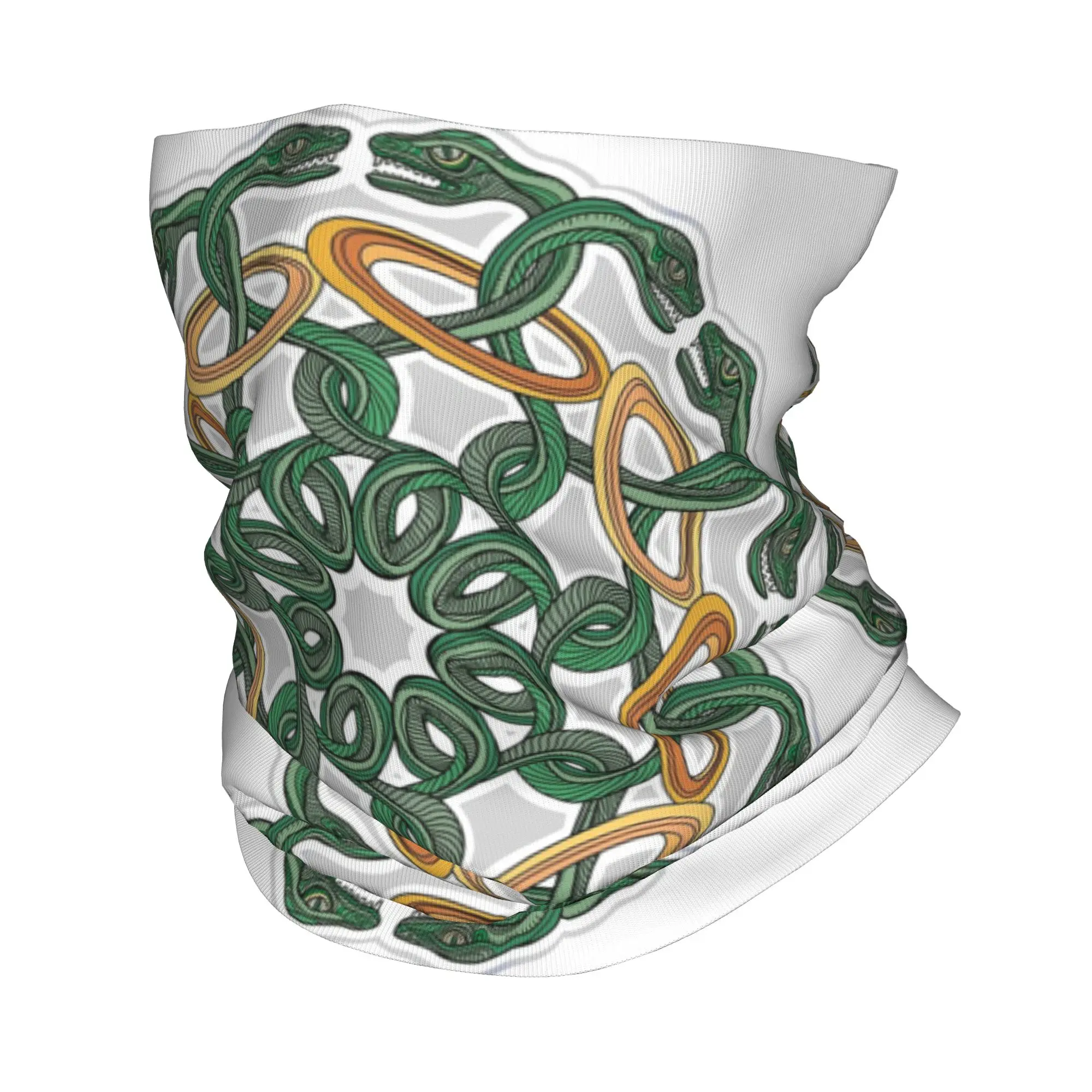 Double Headed Serpent green snake mandala Bandana Neck Cover Printed Wrap Scarf Warm Headband Outdoor Sports Unisex Adult