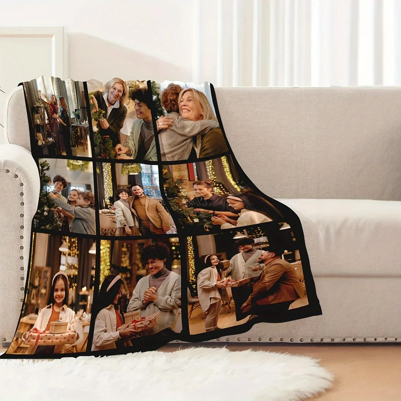 Custom DIY Personalized Photo Blanket - Flannel Blanket Suitable for Sofa, Bed, Office, Car, and Outdoor Travel a Gift for Men