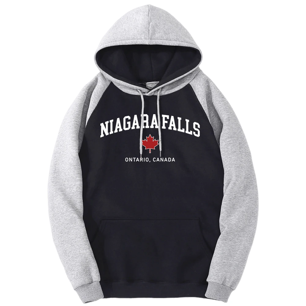 

Niagara Falls Ontario Canada Толстовки реглан с принтом для мужчин Модная толстовка с капюшоном Осенняя флисовая толстовка Повседневная карманная толстовка с длинным рукавом унисекс