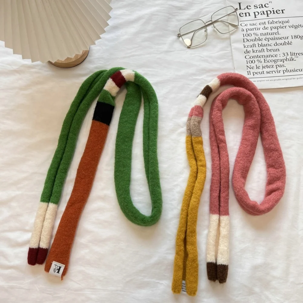 مخطط أفخم وشاح ضيق رقيقة الأوشحة الطويلة موضة الكورية معطف شتوي وشاح عادية الشارع منديل غير رسمي للرجال والنساء #2