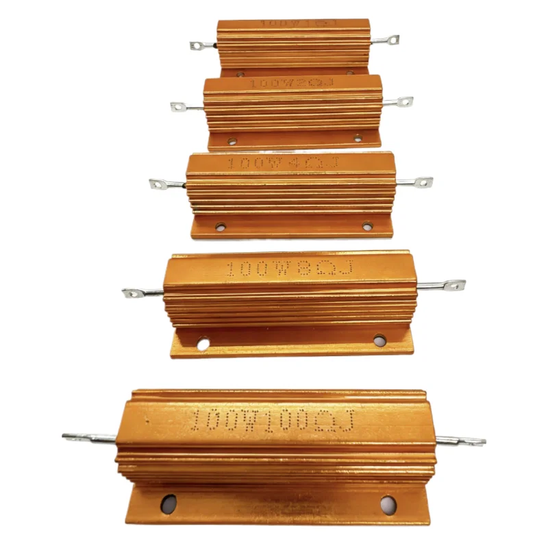 RX24 Series 100W Gold Aluminum Case Resistor 1R/2R/4R/8R/100R Industrial-Grade for Automotive/Industrial Control