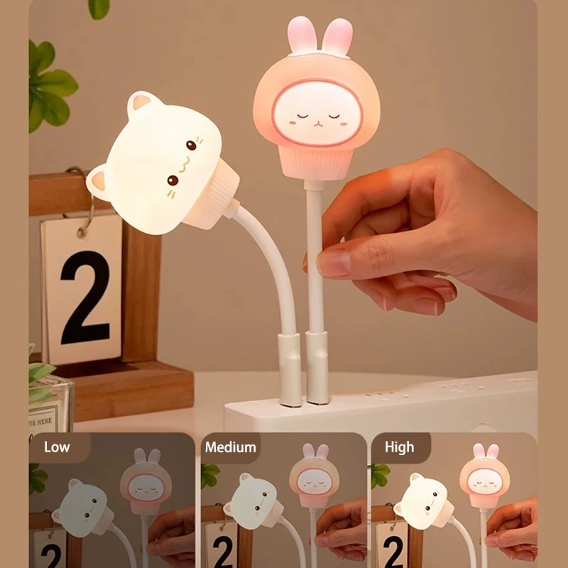 USB LED かわいい漫画クマひよこ子猫ナイトライト リモコン付き 赤ちゃん子供の寝室の装飾ベッドサイド用