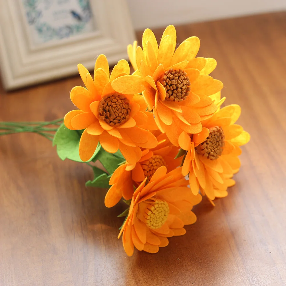 

7 шт. нетканые букеты, большие подсолнухи, фетр, материал ручной работы для Diy, игла для валяния, ремесленные ткани без вырезов, украшение для вечеринки