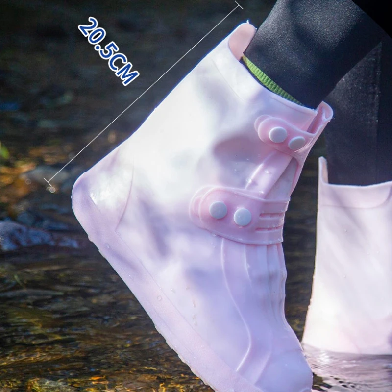 Waterproof Silicone Shoe Cover High Top Rain Boots Cover Non-slip Shoes Protector Outdoor Reusable Thickened Footwear