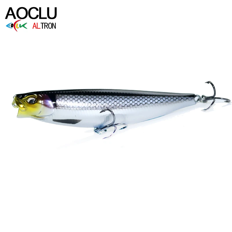 AOCLU-Floating Fishing Lure, Pencil Stick, Hard Bait, Wobbler, Bass, Trout, Small, Topwater, 8 Colors, 65mm, 5G, 100mm, 10g