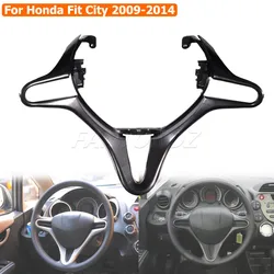 For Honda Fit City 2009-2014 Car Interior Bright Silver Black Steering Wheel Trim 78541-TF0-N81ZF 78541TF0N81ZA 78541TF0N81TX