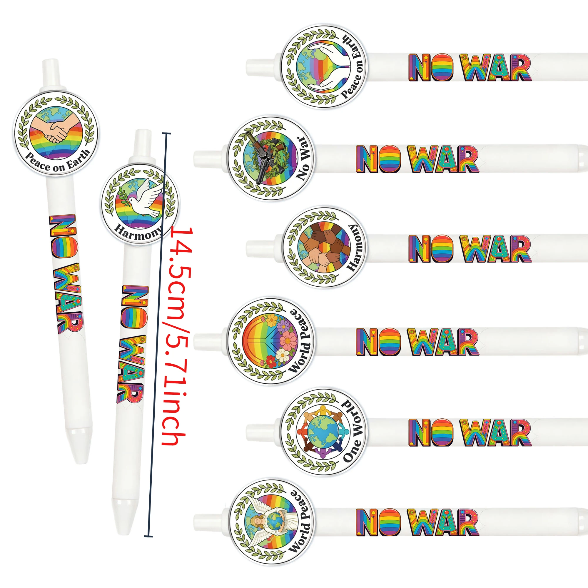16pcs peace themed press ball creative pen for students to write gift pens for the new school season