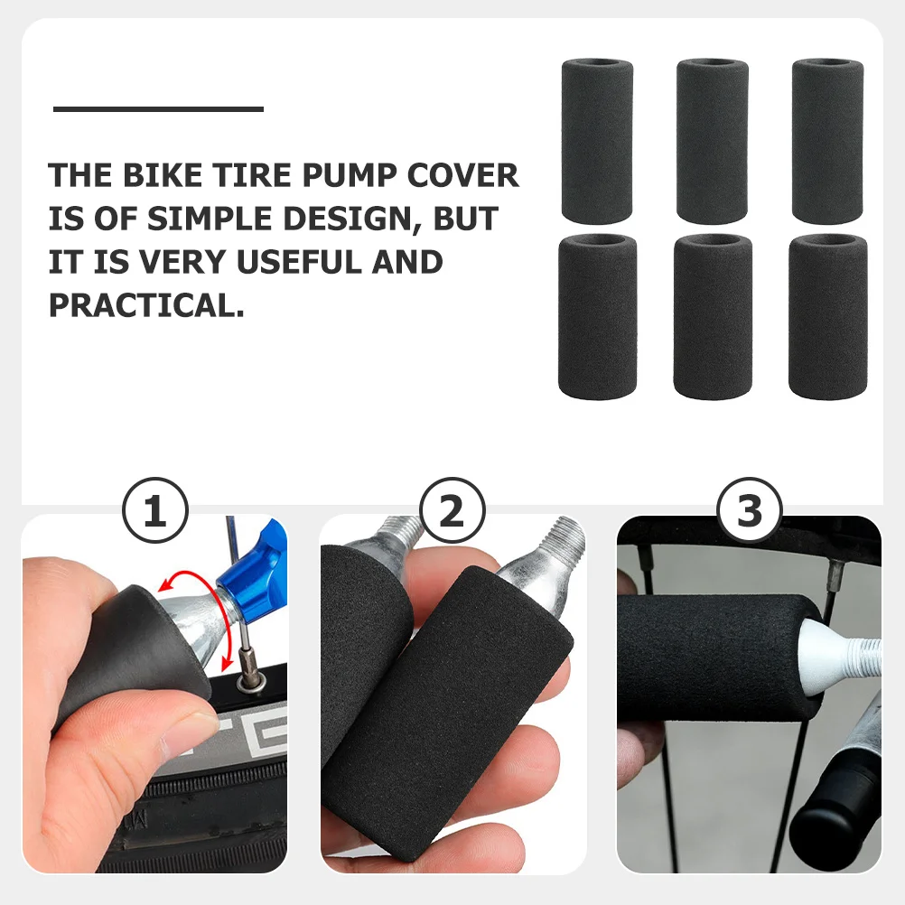 

6Pcs Portable Air Pump Cover High Grade Sponge Tire Inflator Protector Professional Cycling Pump Accessory Windproof Washable