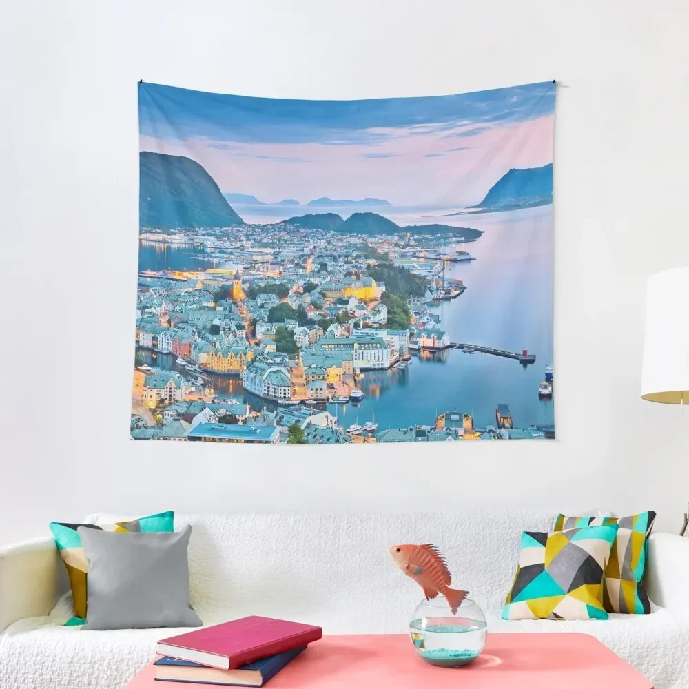 

Norwegian City of Alesund Tapestry On The Wall Room Decorations Aesthetic Decor Home Tapestry