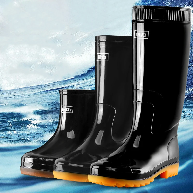 Low High Top Women's Waterproof Rain Boots Man Fishing Water Shoes Couple Kitchen Garden Non-slip Long Tube Rubber Boot Galoshes