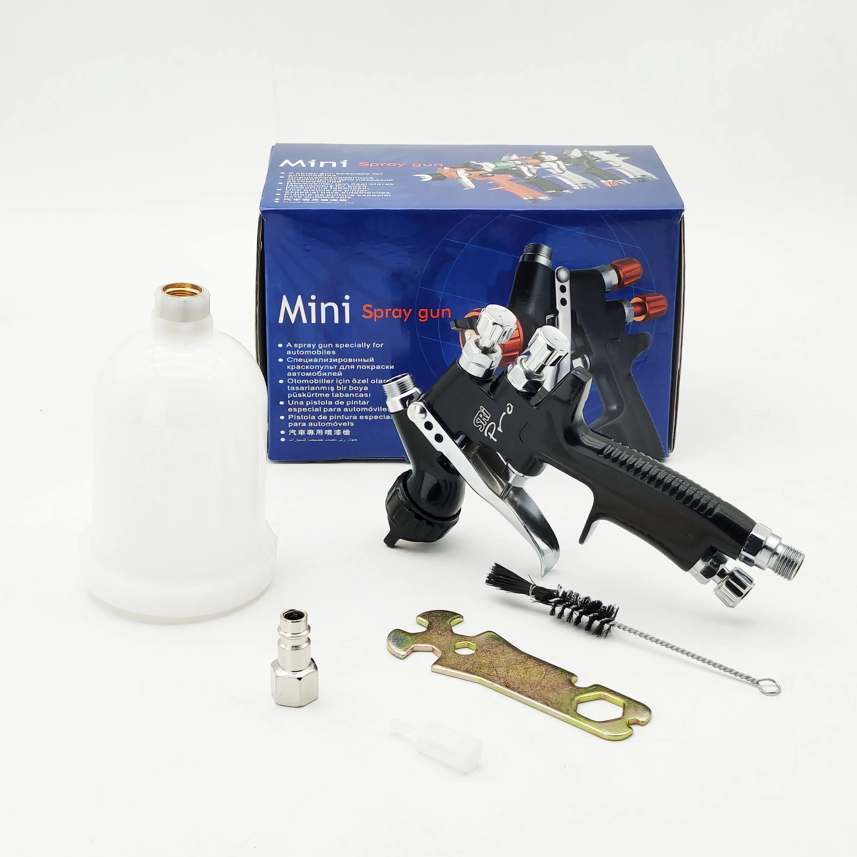 HVLP 0.5/0.8/1.0/1.2MM Nozzle Mini Spray Gun With Adapter 250CC Plastic Cup Repair Gun Car Painting Airbrush For Painting Car