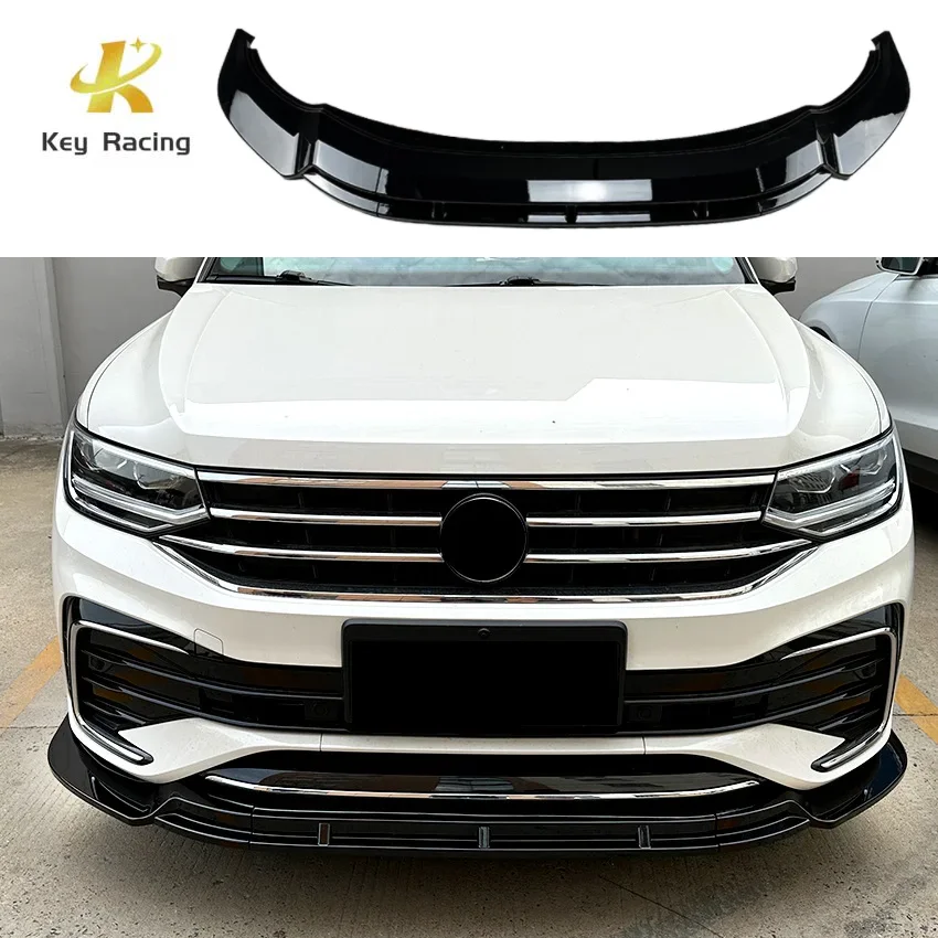 

For Volkswagen Tiguan L R-line MK2 2021-2024 Upgrade Car Front Bumper Lip Splitter Canard Protector Cover Accessories