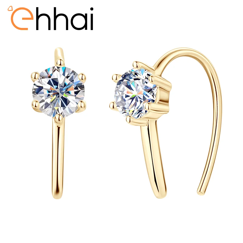 

Ehhai GRA Certified Moissanite Hook Stud Earring for Women Real S925 Sterling Silver Piercing Earrings Jewelry Gifts Pendientes