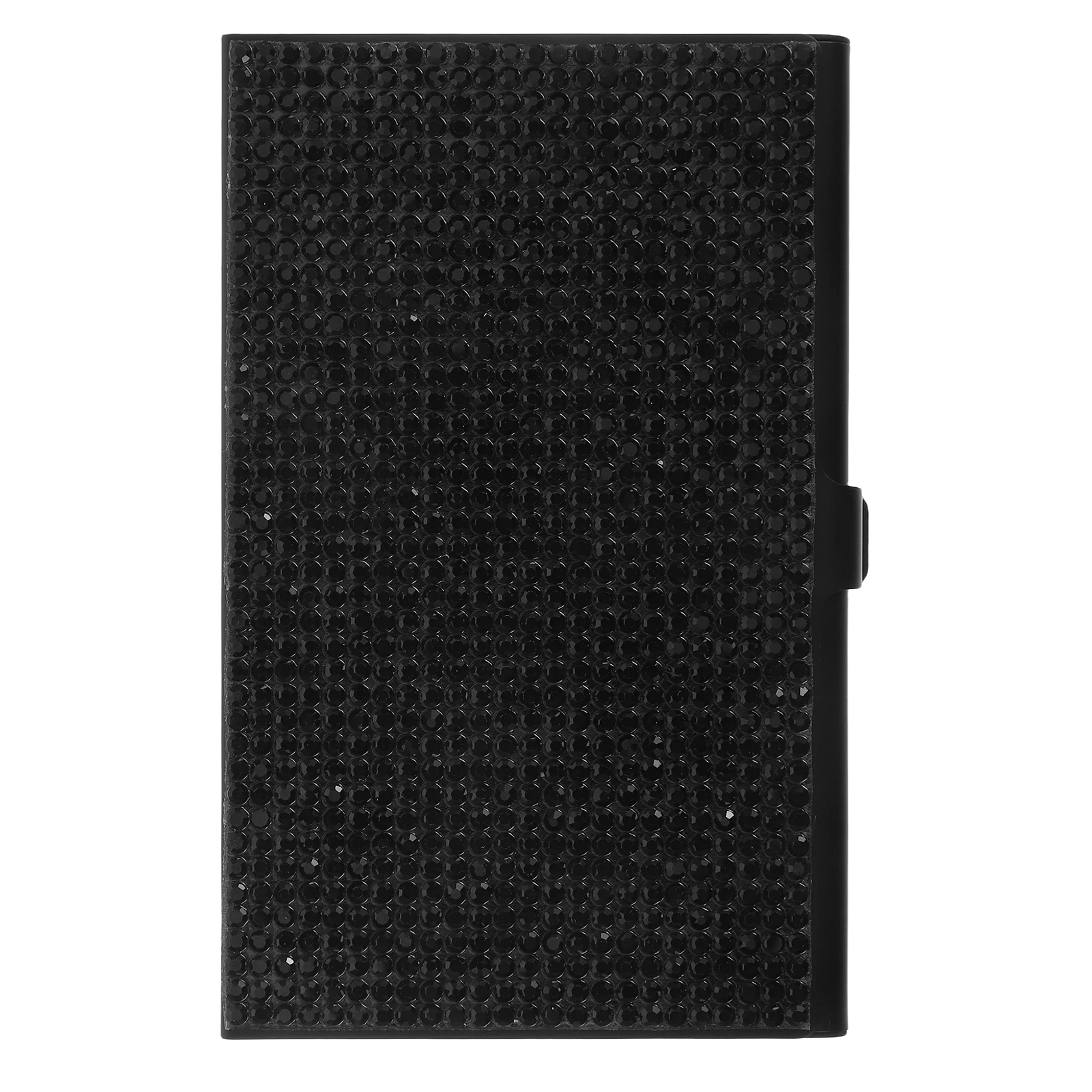 

Aluminum Alloy Rhinestone Business Card Holder Elegant Metal Case Large Capacity for Cards Credit Ids Portable Organizer Wallet