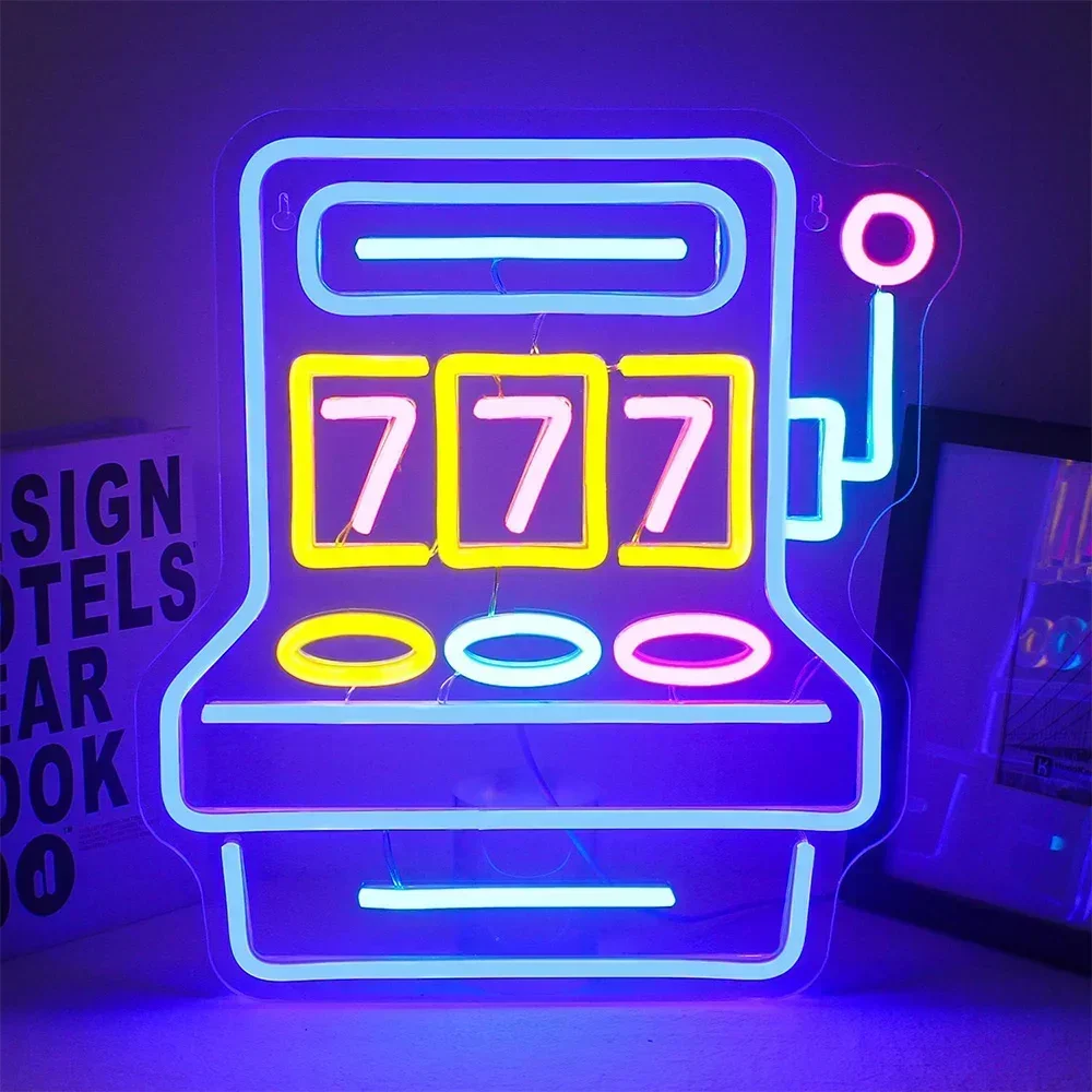 

Gamer Neon Sign 777 Led Neon Light, Gaming Neon Sign for Wall Decor Room Cool Neon Lights for for Mens Boys Kids Gifts