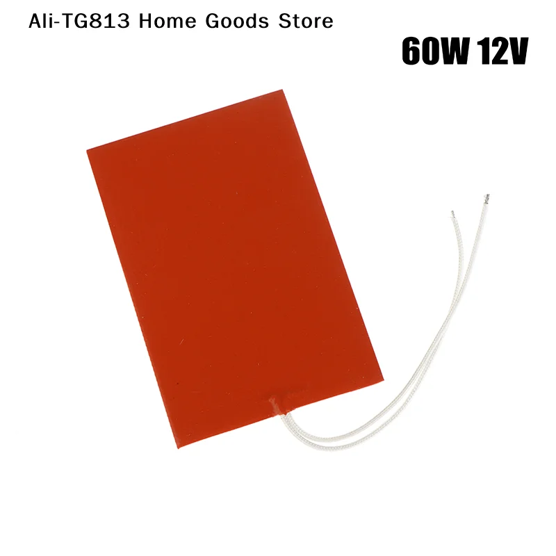 

[TG813]60W 12V Silicone Heating Pad Square Rubber Heat Mat Heated Bed Plate Flexible Waterproof 3D Printer
