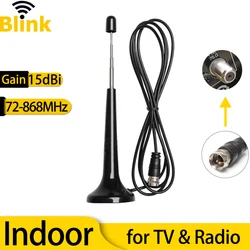 15dBi Indoor 4K Digital TV Radio FM Antenne Hause DVB-T2 ISDB Signal Booster Verstärker 72-868M Magnetische basis Omni Antenne Empfangen