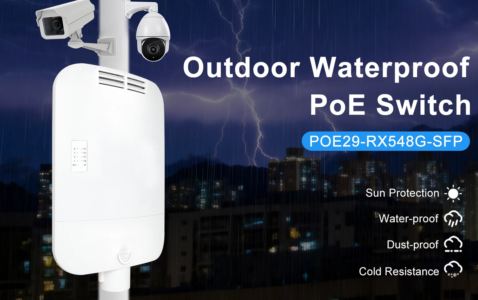 

Hot Selling Outdoor Waterproof PoE Gigabit Ethernet Switch with 4Port Uplink 12Gbps Capacity Outdoor Industrial Poe Switch