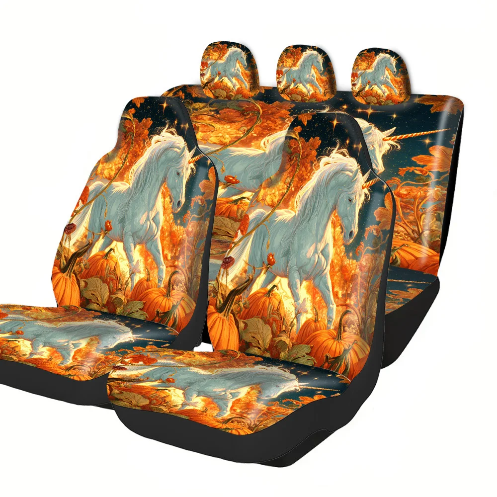 2-5 Seat Set Car Seat Covers, Spooky Halloween Joyful Christmas Festive New Year Easter Universal Fit For Truck SUV Off-road Car