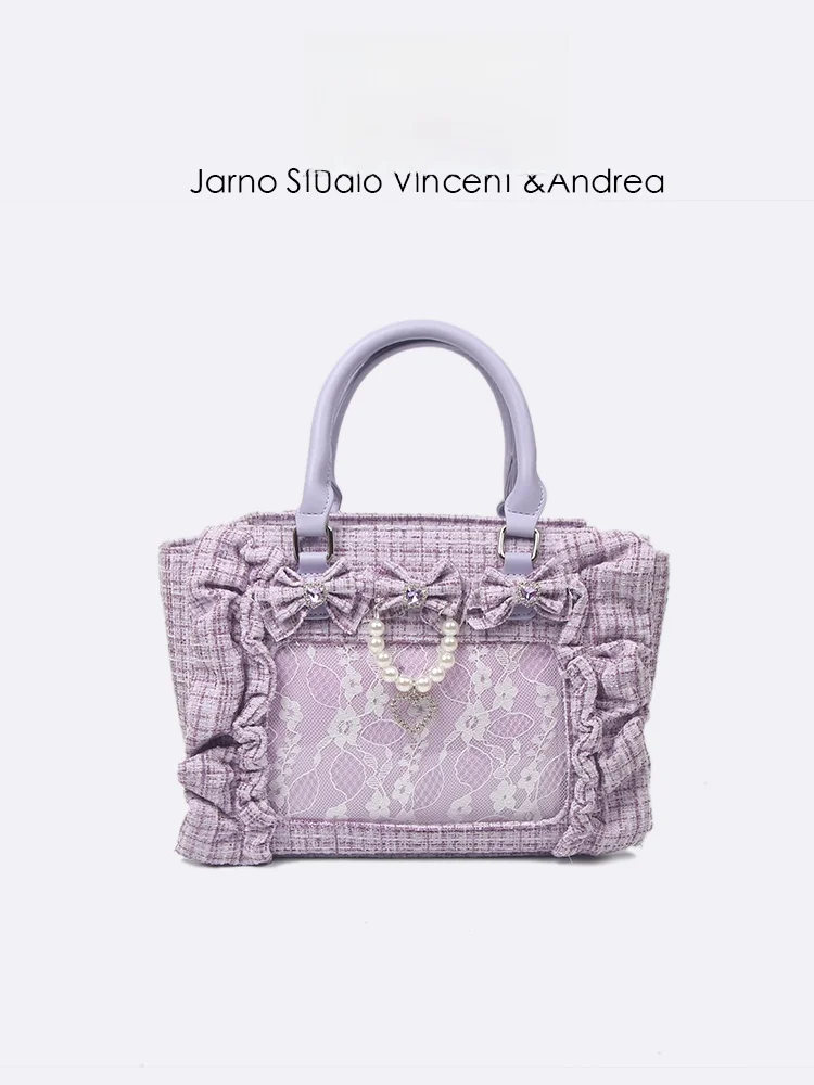 

Милая прозрачная сумка-клатч в форме листа лотоса, маленькая сумка через плечо, сумка-тоут, сумка в стиле Лолита, детская сумка, корейский стиль, однотонная