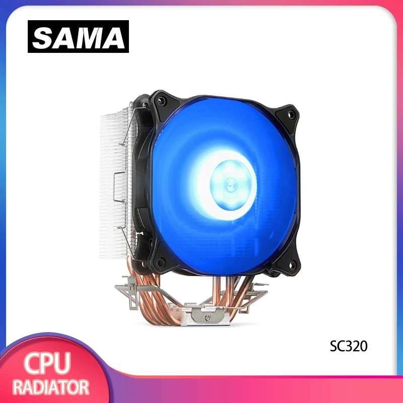 

Кулер для процессора SAMA 125W TDP, 4-контактный PWM, 4 тепловые трубки для Intel LGA 1700 2011 1200 1150 1151 X79 X99 E5, AMD AM3 AM4, радиатор для ПК /SC320