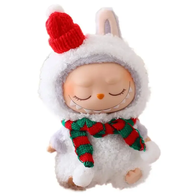 Para 17cm labubu traje boneco de neve roupas labubu pingente sentado festa roupas de bebê para decoração de natal