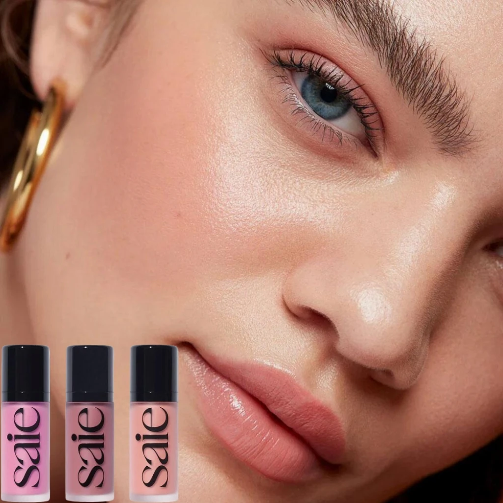 SAIE حريري السائل أحمر الخدود المخملية ماتي مقاوم للماء أحمر الخدود الدائم الوجه الصباغ الطبيعي روج كريم الخد لون الخوخ الوردي أحمر الخدود #1