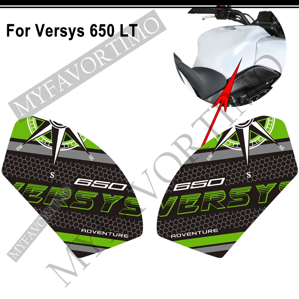 Motocicleta Joelho Protetor Adesivos Kit, Decalques, Tanque Pad, Defletor de vento, Pára-brisas, Pára-brisas, Kawasaki Versys 650 LT Touring