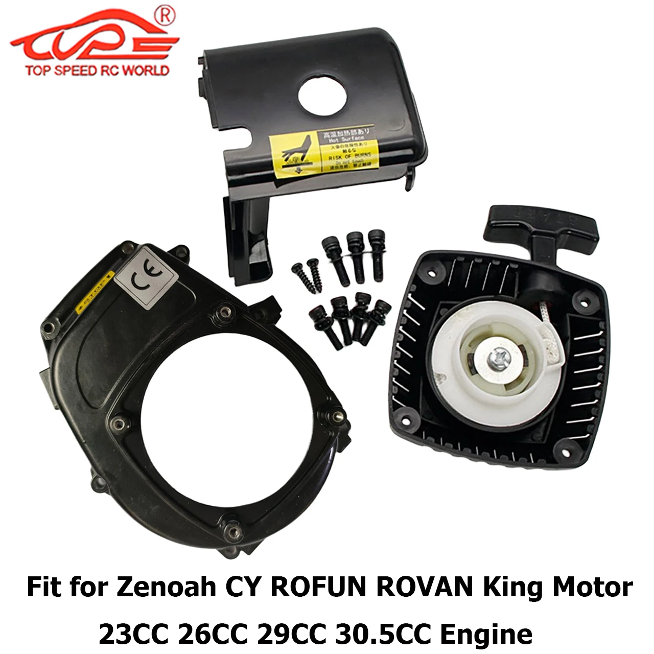 حافظة كروم أو بلاستيكية ومبتدئ سحب لأجزاء محرك 1/5 Hpi Rovan Km Rofun Baja Losi 5ive-t Dtt Fid Ql Gopad Redcat Rcmk