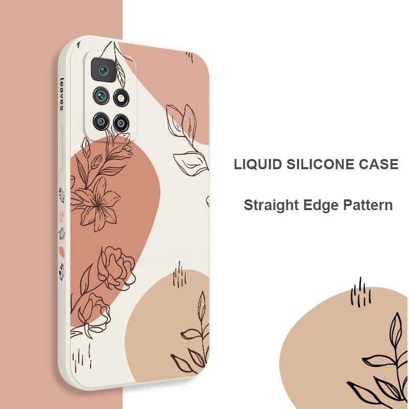 Flowers Morandi Phone Case For Xiaomi Redmi 12C 10 10C 10A 9 9T 9A A1 Pro Plus 4G 5G Liquid Silicone Cover