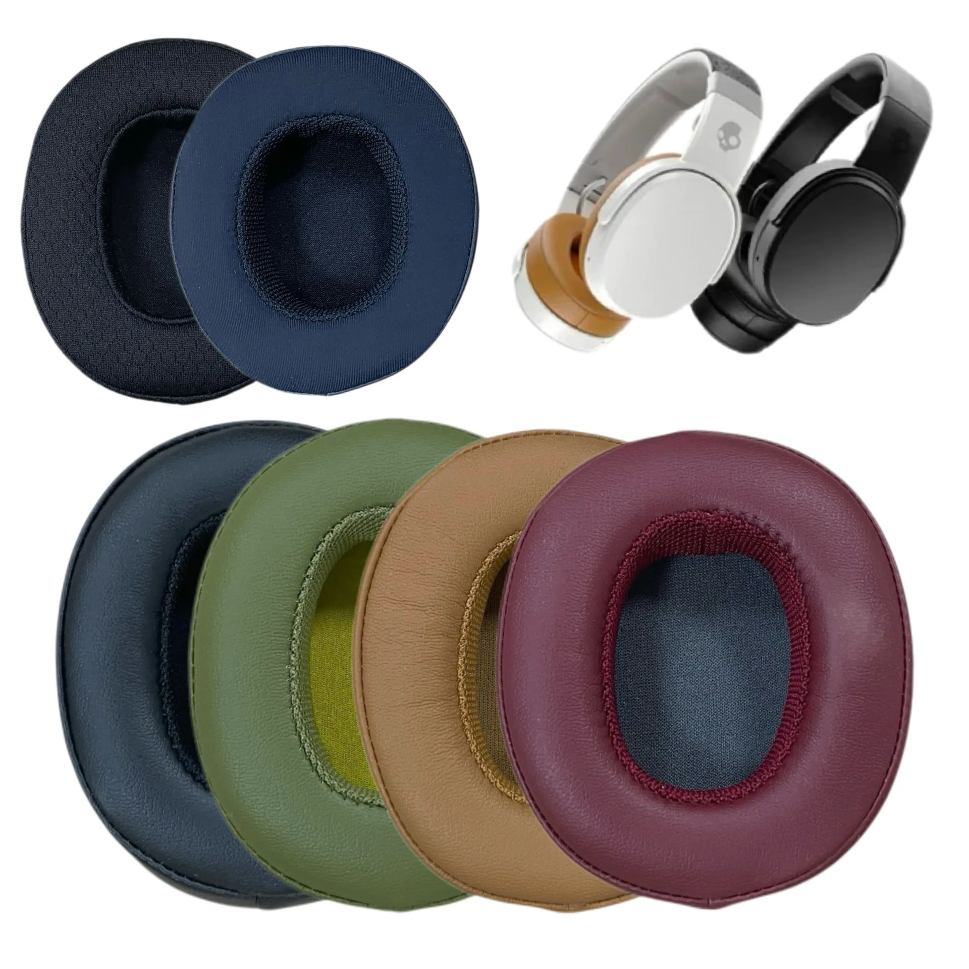 Almohadillas de repuesto para auriculares Skullcandy Crusher 3,0, orejeras de esponja, almohadillas para los oídos, cubiertas de cuero para los oídos, piezas de reparación