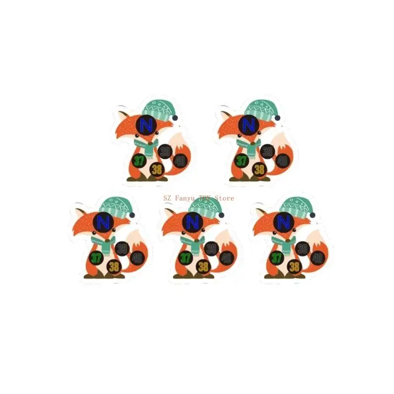 96GC 5PCS Striscia termometro frontale per bambini Adesivi per temperatura della febbre dei cartoni animati per bambini