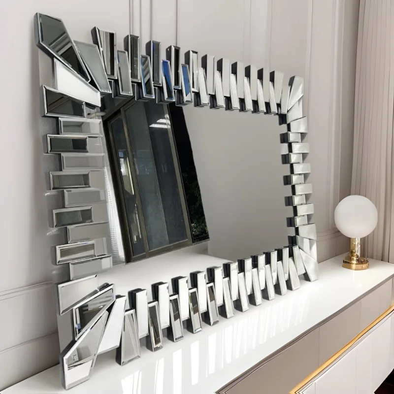 

European light luxury, mirror glass vanity, vanity wall bathroom hanging mirror, wall