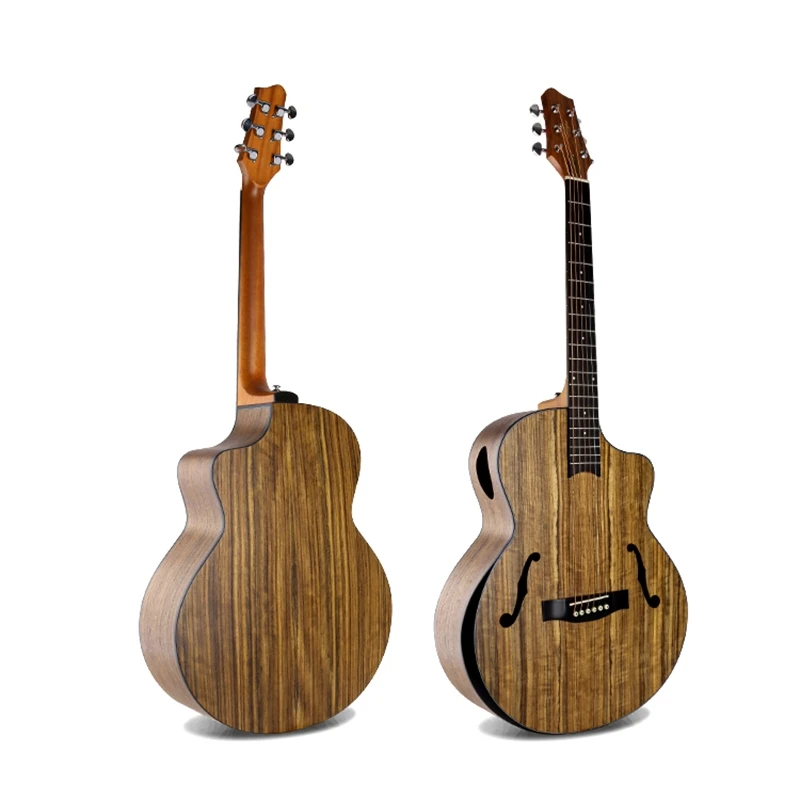 Guitar Walnut Electric Steel-String 41 Inches Bucket Jazz F Hole Guitarra 6 Strings Folk Pop Guitars Install Pickup