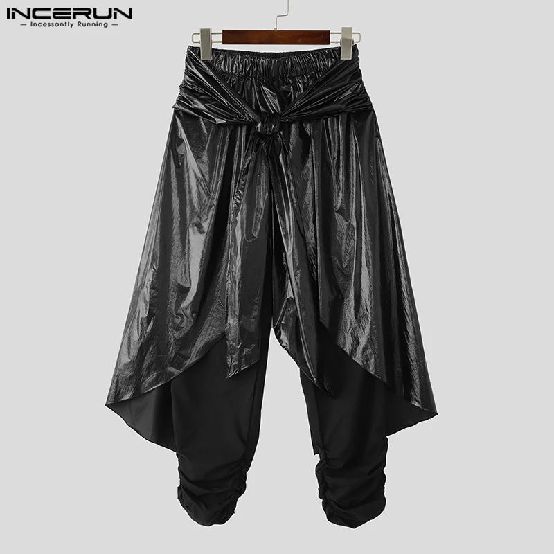 موضة الصيف الربيع السراويل الطويلة INCEREUN الرجال سراويل تقليدية سراويلي حريمي مطوي بنطلون طويل الشارع الشهير ملابس للرجال كبيرة الحجم