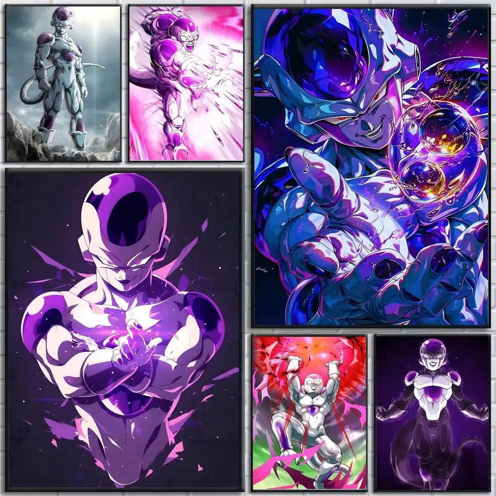 Anime DRAGON BALL Frieza Poster, selbstklebender Papierdruck, für Zuhause, Wohnzimmer, Schlafzimmer, Eingang, Bar, Café, Kunst