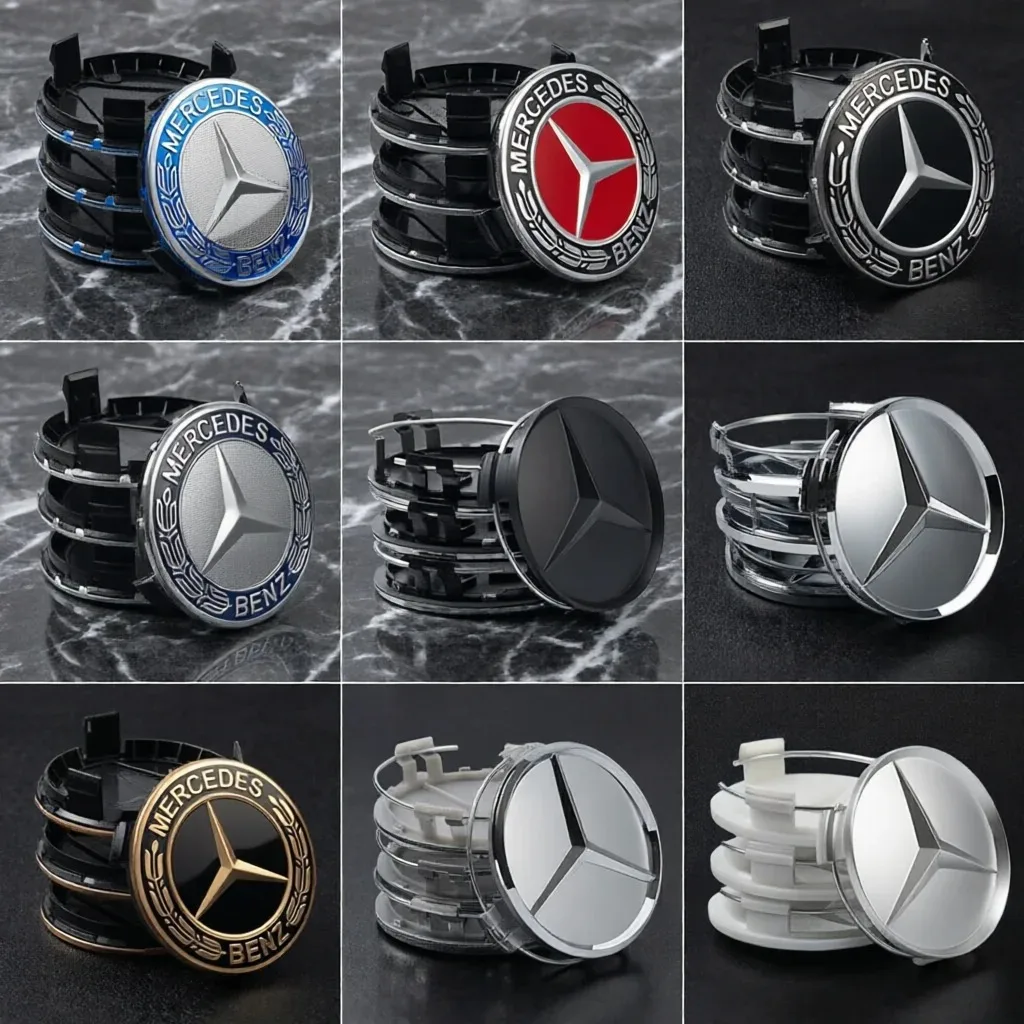 4 szt. 75mm Osłony Kołpaków Piasty Koła Samochodowego Akcesoria Samochodowe Do Mercedes Benz Amg C180 C200 C260 W108 W124 W126 W140 W168 W176 AA