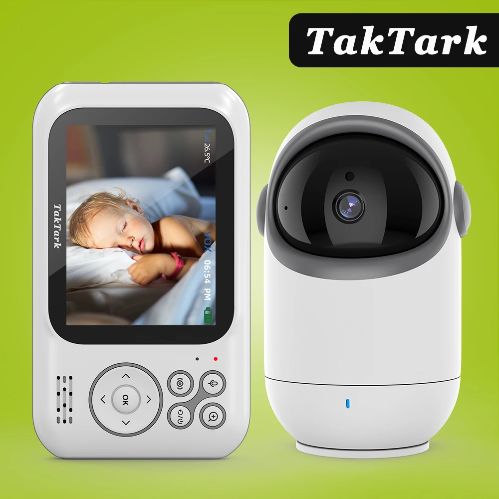 3.2 Inch Video Baby Monitor With Pan Tilt Camera Wireless Security Night Vision Temperature Monitoring Intercom Nanny Babysitter