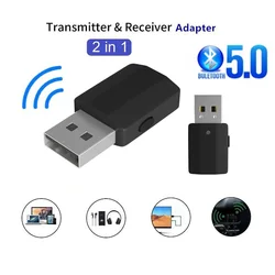 Mini 3.5mm AUX Stereo Wireless Bluetooth Adapter 5.0 Bluetooth Transmitter Receiver for Car Music Bluetooth Transmitter for TV